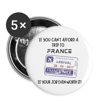 Trip to France - Buttons large 2.2'' (5-pack) - white