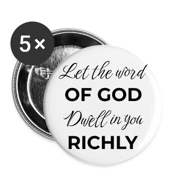 Short Religious quotes (christian phrases) - Buttons large 2.2'' (5-pack) - white