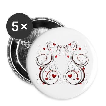 Heart decorations - Buttons large 2.2'' (5-pack) - white