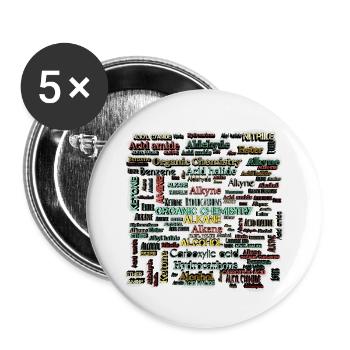 Organic Chemistry - Buttons large 2.2'' (5-pack) - white