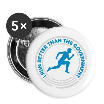 run better than government - Buttons large 2.2'' (5-pack) - white
