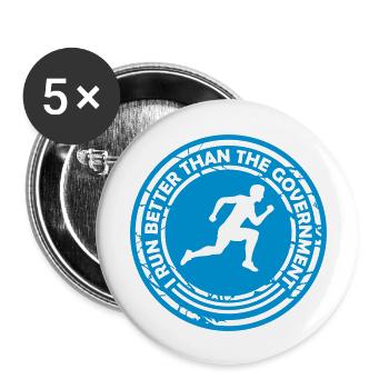 run better than government - Buttons large 2.2'' (5-pack) - white