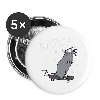 Ratical Rat - Buttons large 2.2'' (5-pack) - white