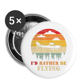 Airplane Decoration Aviation - Buttons large 2.2'' (5-pack) - white