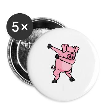 Funny Pig Piglet Hog Piggy Farm Animal - Buttons large 2.2'' (5-pack) - white
