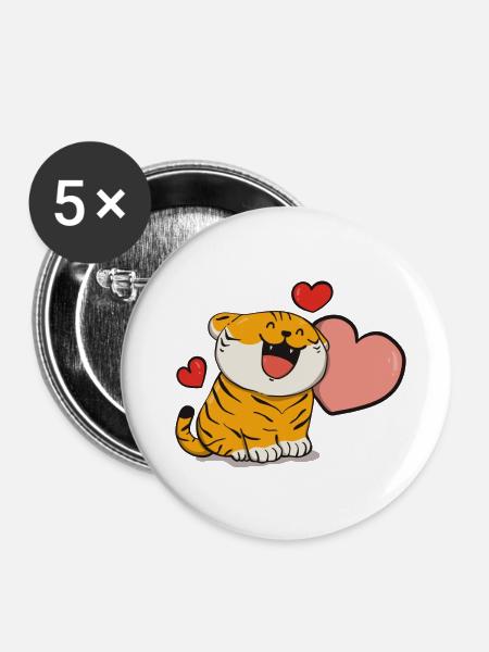 50 love love love - Buttons large 2.2'' (5-pack) - white