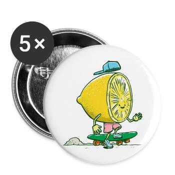 The Lemon Skater - Buttons large 2.2'' (5-pack) - white