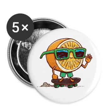 The Orange Skater - Buttons large 2.2'' (5-pack) - white