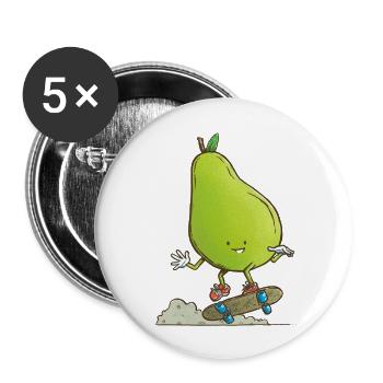 The Pear Skater - Buttons large 2.2'' (5-pack) - white