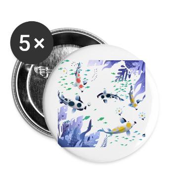 Decorative Fish - Buttons large 2.2'' (5-pack) - white