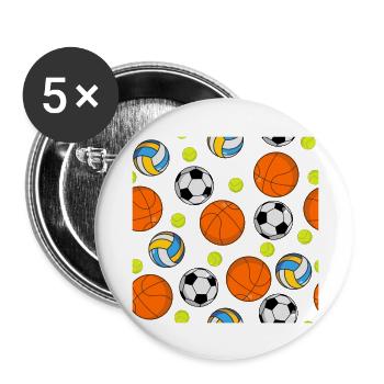 All sports Fan - Buttons large 2.2'' (5-pack) - white