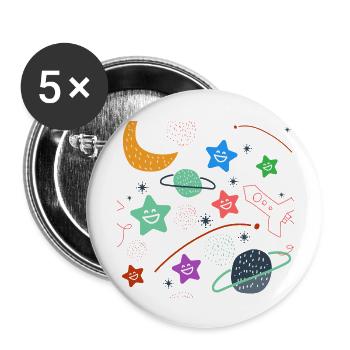 Space graphics - Buttons large 2.2'' (5-pack) - white