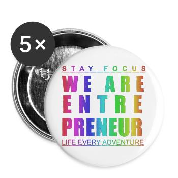 We are entrepreneur BW - Buttons large 2.2'' (5-pack) - white