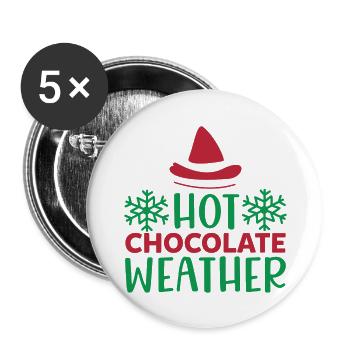 Hot chocolate weather - Buttons large 2.2'' (5-pack) - white