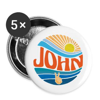 John Shirt Vintage Sunset John Groovy Tie Dye - Buttons large 2.2'' (5-pack) - white
