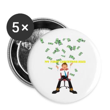 Happy Christmas Day - Buttons large 2.2'' (5-pack) - white