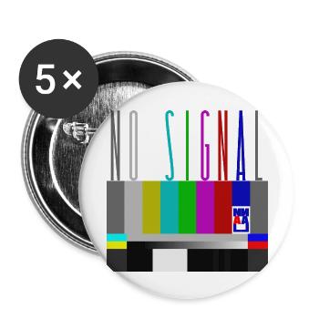 No signal TV screen SMPTE color bars - Buttons large 2.2'' (5-pack) - white