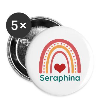 Seraphina Vintage Boho Rainbow - Buttons large 2.2'' (5-pack) - white