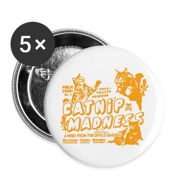 Funny Cat - Buttons large 2.2'' (5-pack) - white
