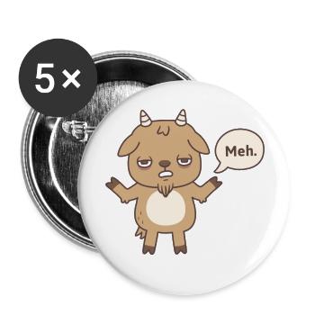 Bored Goat Goes Meh Funny Doodle - Buttons large 2.2'' (5-pack) - white