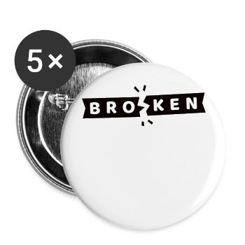 Broken Label Doodle - Buttons large 2.2'' (5-pack) - white