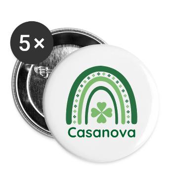 Casanova Clover Charm Boho Rainbow - Buttons large 2.2'' (5-pack) - white