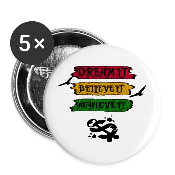 Dream Believe achieve - Buttons large 2.2'' (5-pack) - white