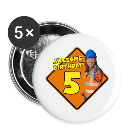 Handyman Hal Birthday Shirt - 5 Years Old - Buttons large 2.2'' (5-pack)