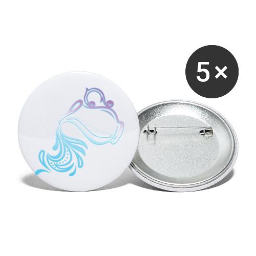 Aquarius Zodiac Air Sign Water Bearer Logo - Buttons large 2.2'' (5-pack)