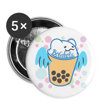 bubble tea (Bobaholic) - Buttons large 2.2'' (5-pack) - white