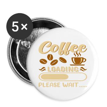 Coffee loading please wait..... - Buttons large 2.2'' (5-pack) - white