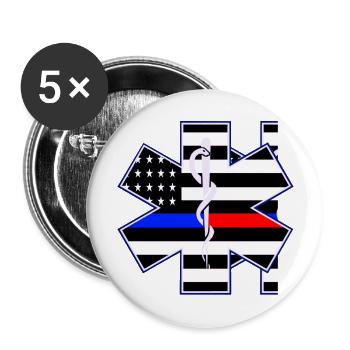 PARAMEDIC FIRST EMS Star of Life Gift - Buttons large 2.2'' (5-pack) - white