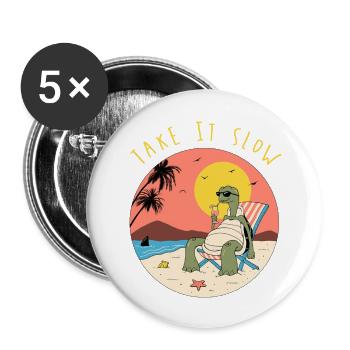 Take it Slow - Buttons large 2.2'' (5-pack) - white
