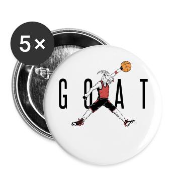 The G O A T - Buttons large 2.2'' (5-pack) - white