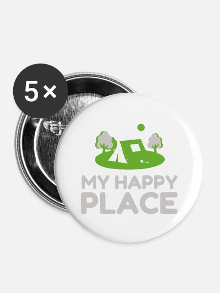 My Happy Place Camping Tent - Buttons large 2.2'' (5-pack) - white