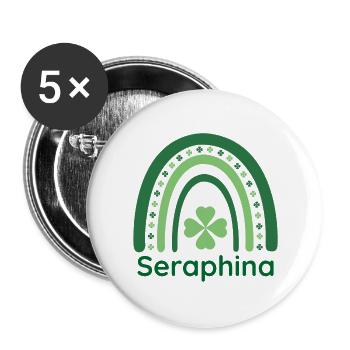 Seraphina Clover Charm Boho Rainbow - Buttons large 2.2'' (5-pack) - white