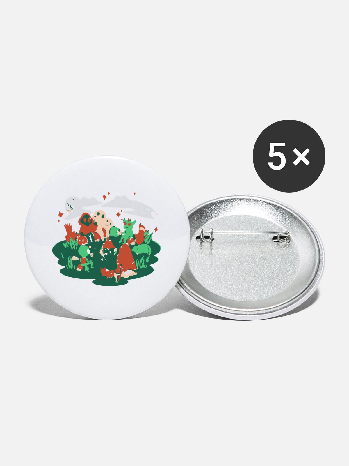 Cryptid Camping - Buttons large 2.2'' (5-pack) - white
