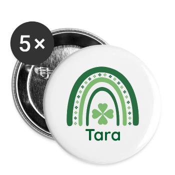 Tara Clover Charm Boho Rainbow - Buttons large 2.2'' (5-pack) - white