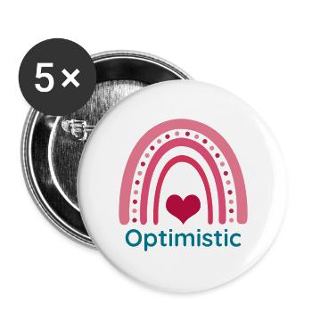 Optimistic Viva Magenta Boho Rainbow - Buttons large 2.2'' (5-pack) - white