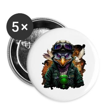 Angry Duck series - Model 4 - Buttons large 2.2'' (5-pack) - white