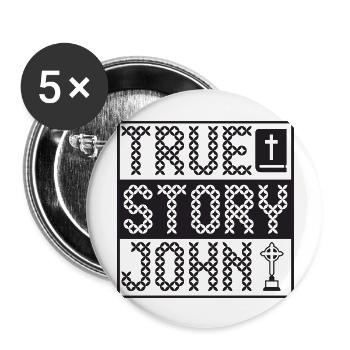 True Story John - Buttons large 2.2'' (5-pack) - white