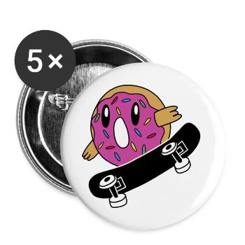 Donut Skater - Buttons large 2.2'' (5-pack) - white