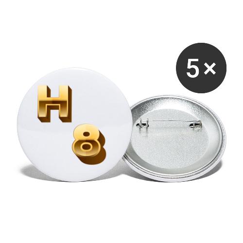 H 8 Letter & Number logo design - Buttons large 2.2'' (5-pack)