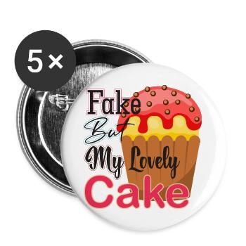 fake but my lovely Cake 1 - Buttons large 2.2'' (5-pack) - white