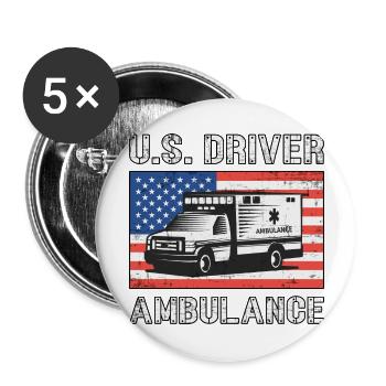 Us Driver Ambulance Driver Paramedic Emergency - Buttons large 2.2'' (5-pack) - white