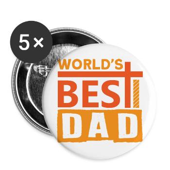 World s Best Dad Ever Fathers Day - Buttons large 2.2'' (5-pack) - white