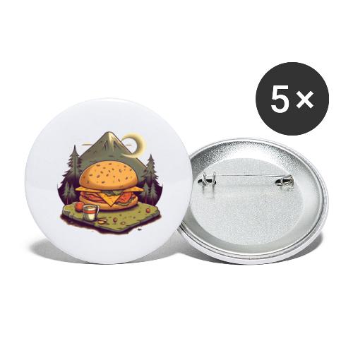 Cheeseburger Campout - Buttons large 2.2'' (5-pack)