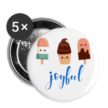 joyful ice cream, Love Ice Cream, Ice Cream Lover - Buttons large 2.2'' (5-pack) - white