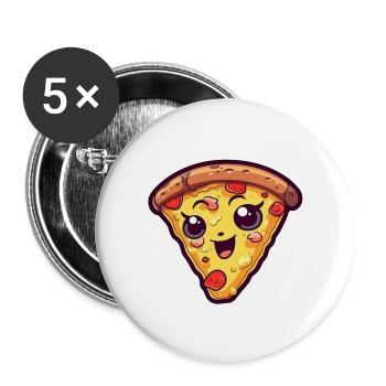 cute pizza slice - Buttons large 2.2'' (5-pack) - white