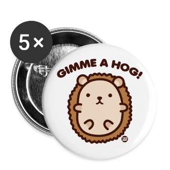 Gimme Hog Cute Animal - Buttons large 2.2'' (5-pack) - white